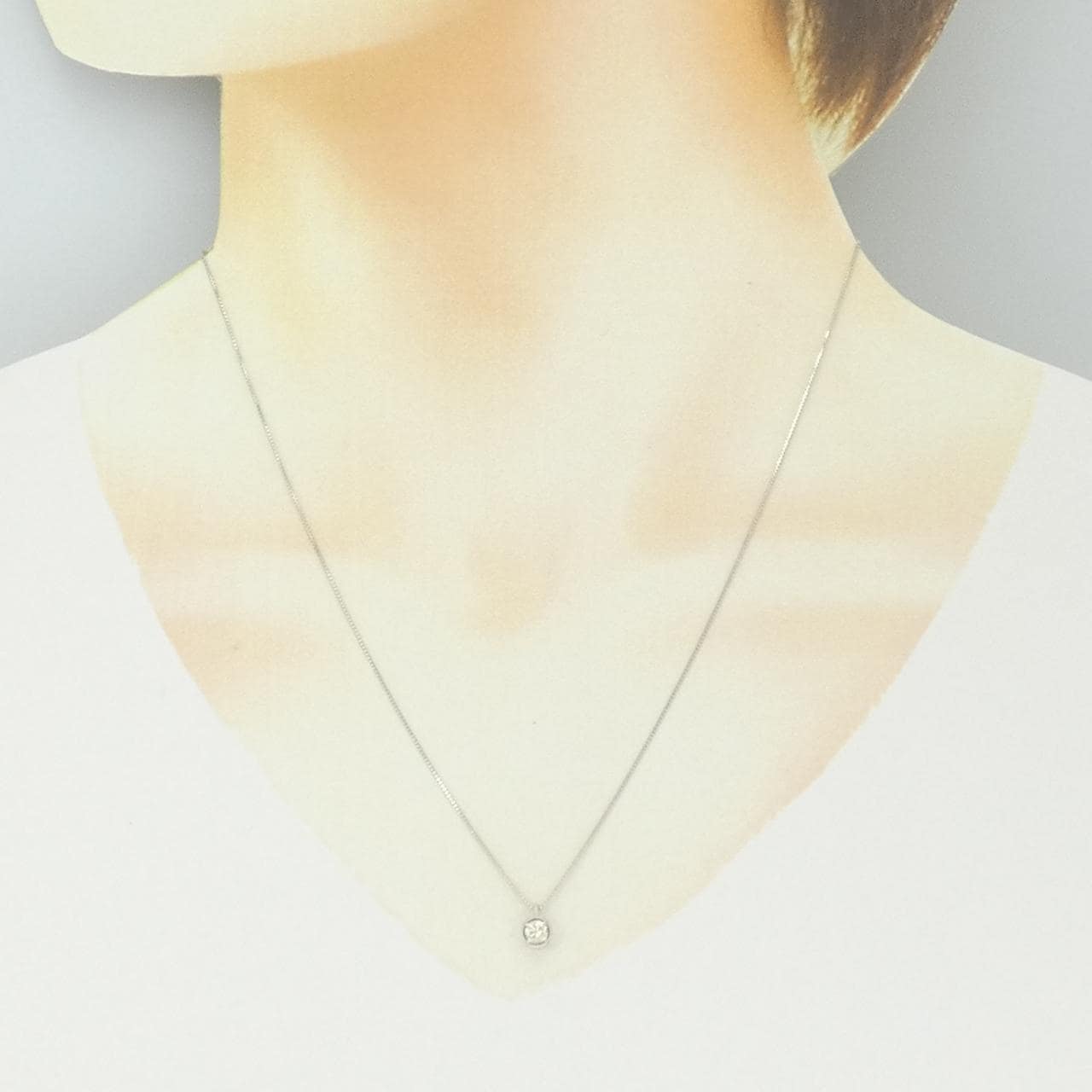 K18WG ダイヤモンド ネックレス 0.20CT
