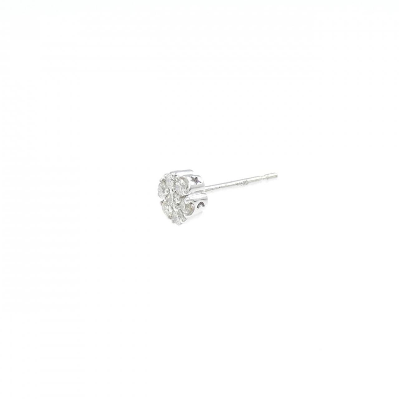 K18WG ダイヤモンド ピアス 0.12CT 片耳