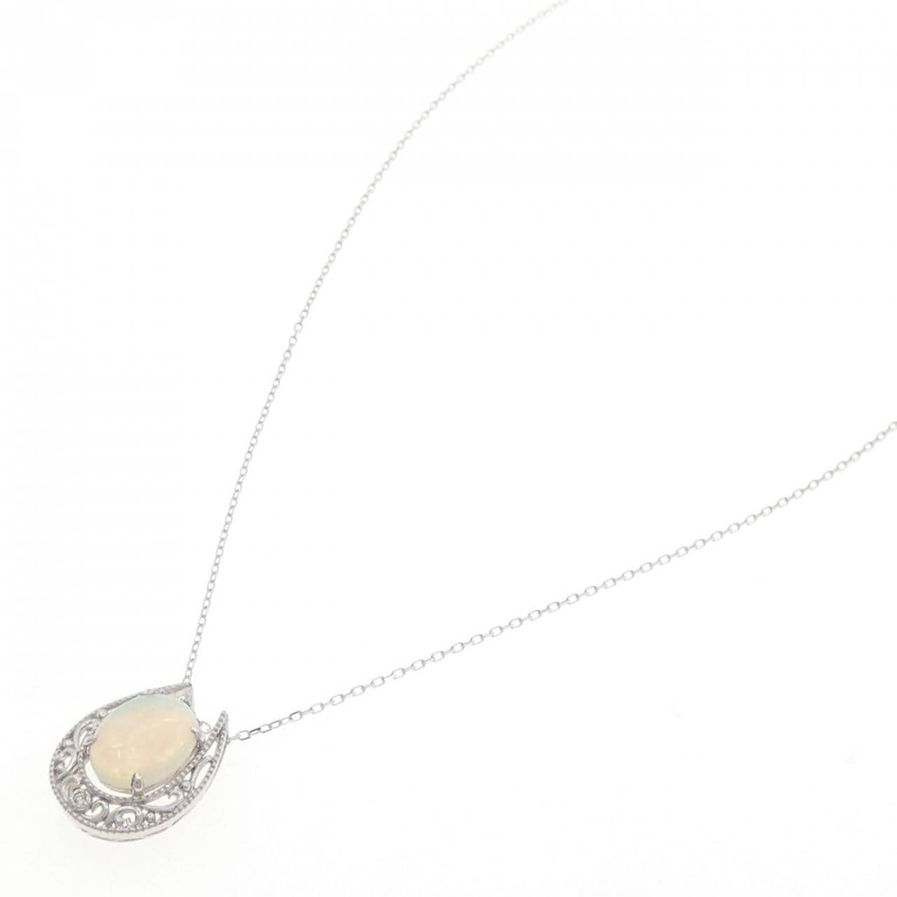 K18WG オパール ネックレス 1.43CT