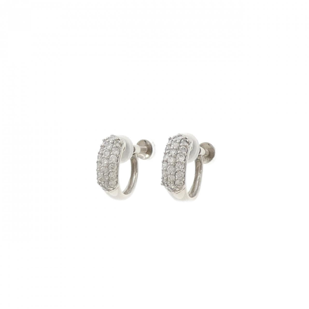 PT900 パヴェ ダイヤモンド イヤリング 0.50CT