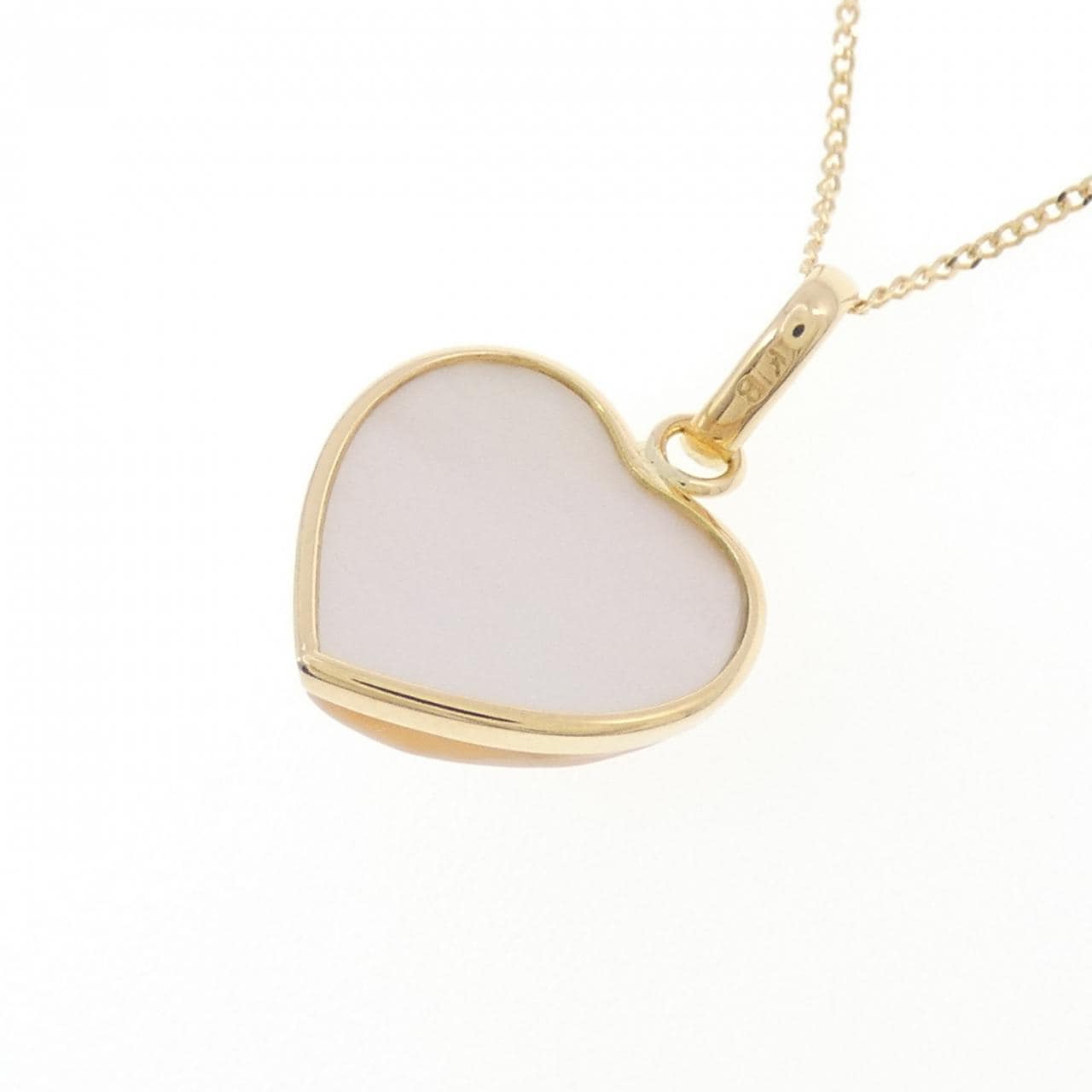 K18YG ハート マベパール ネックレス