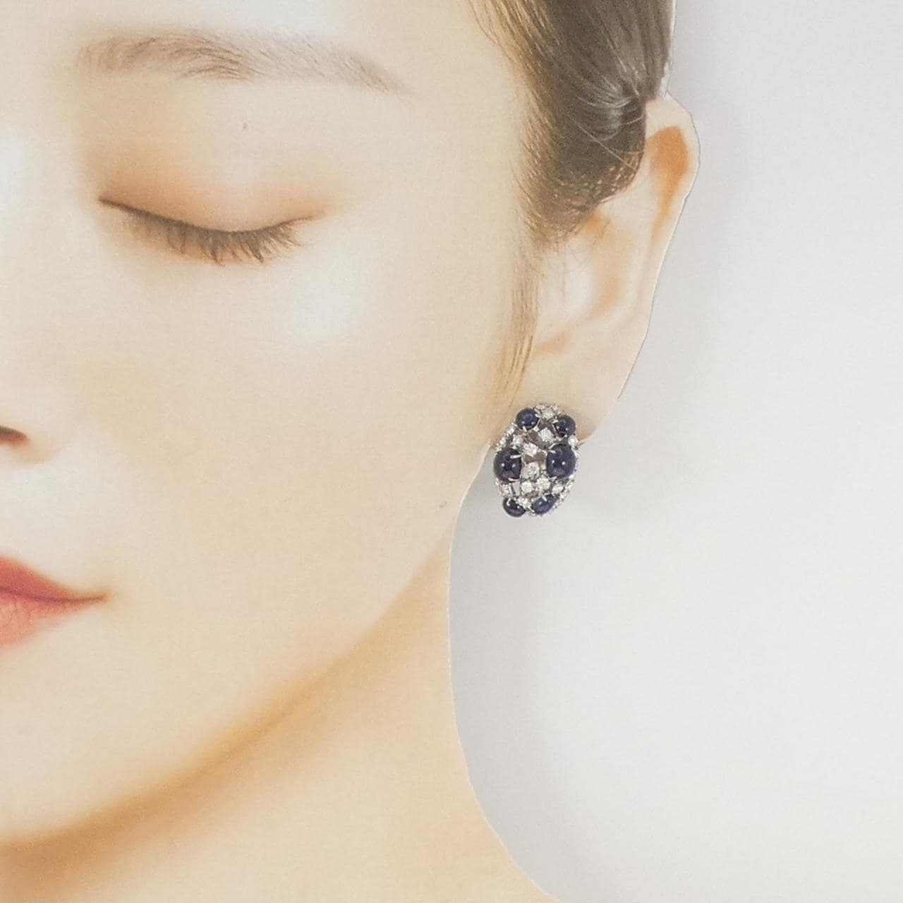 K18WG サファイヤ ピアス 9.71CT