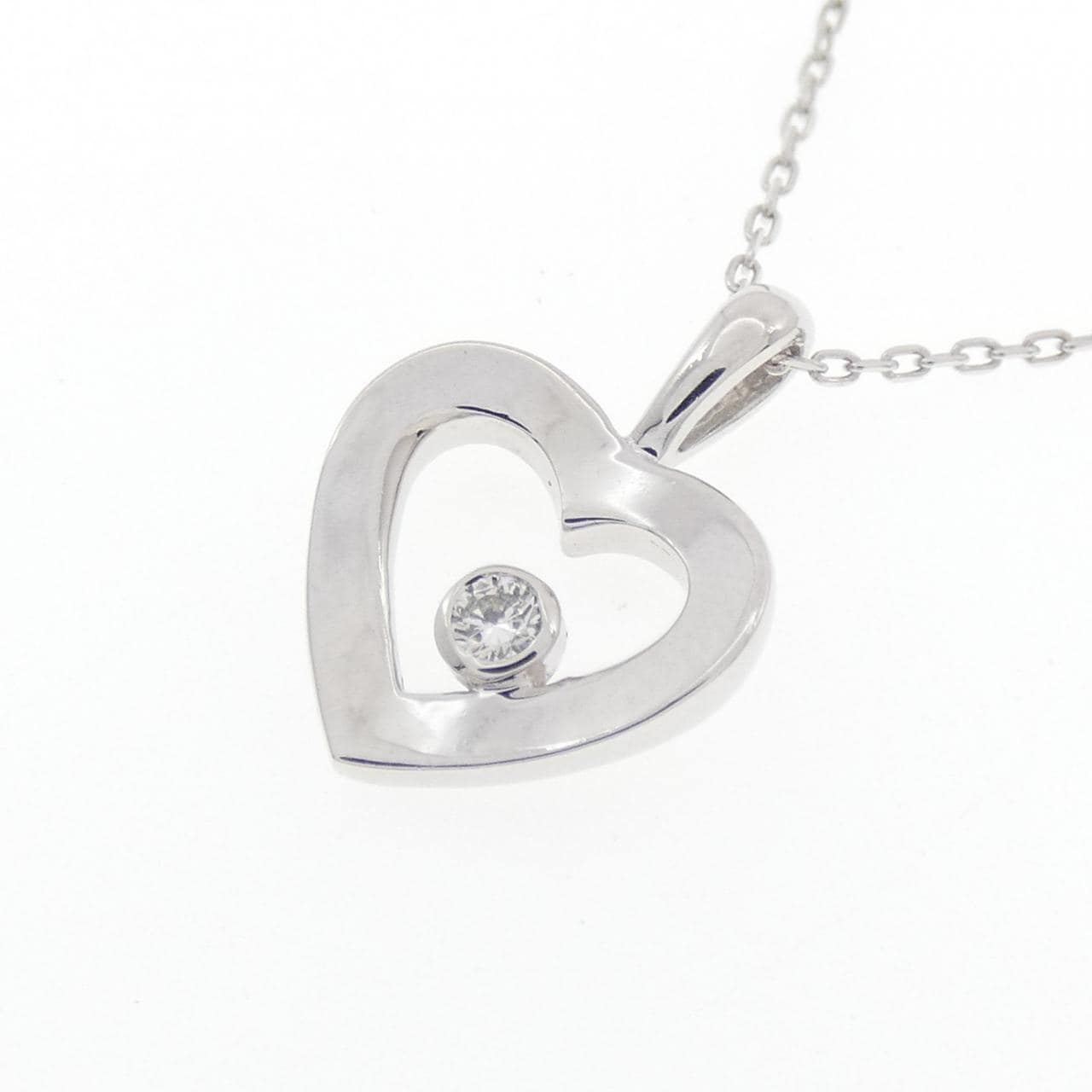 K10WG心形鑽石項鍊 0.07克拉