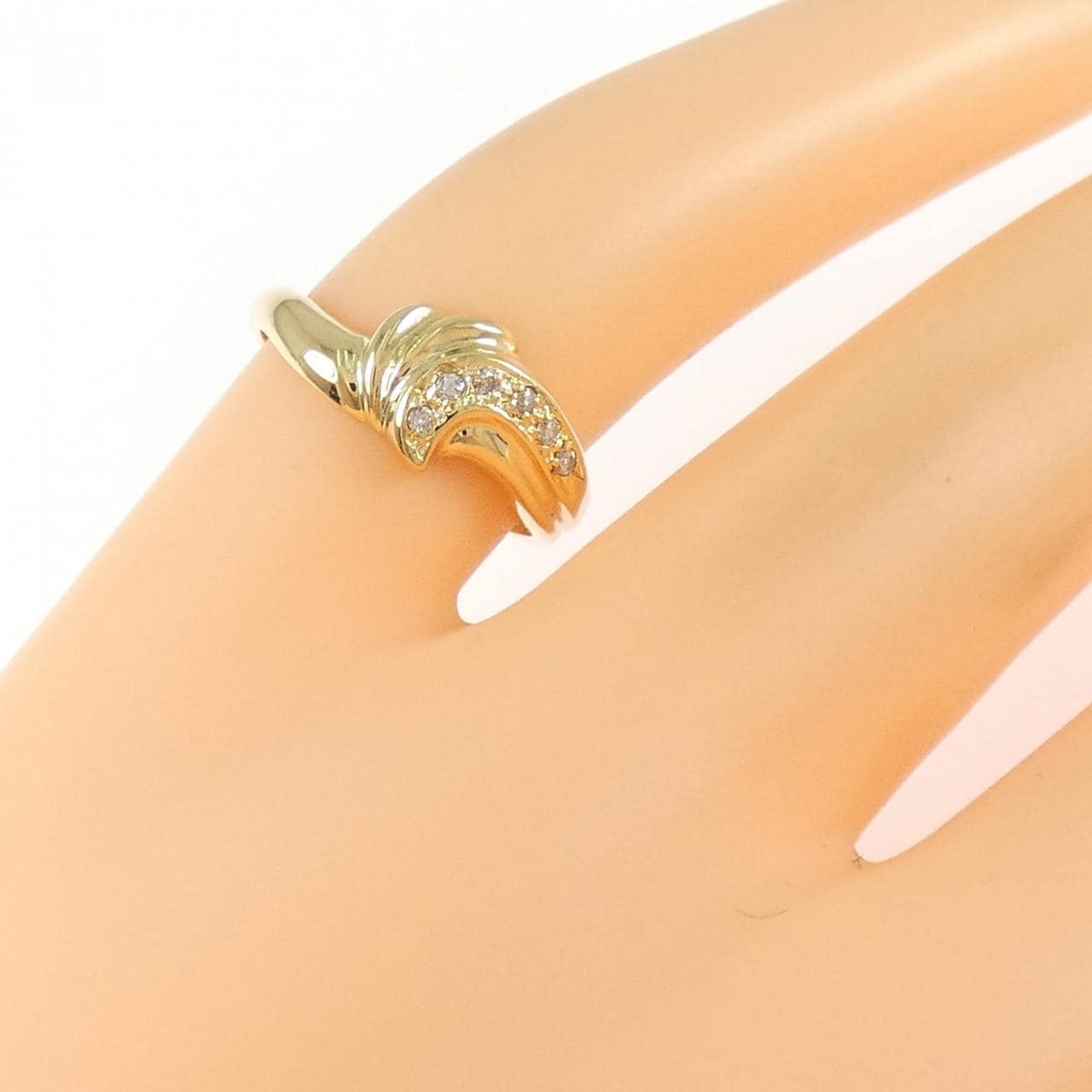 K18YG ダイヤモンド ピンキーリング 0.04CT