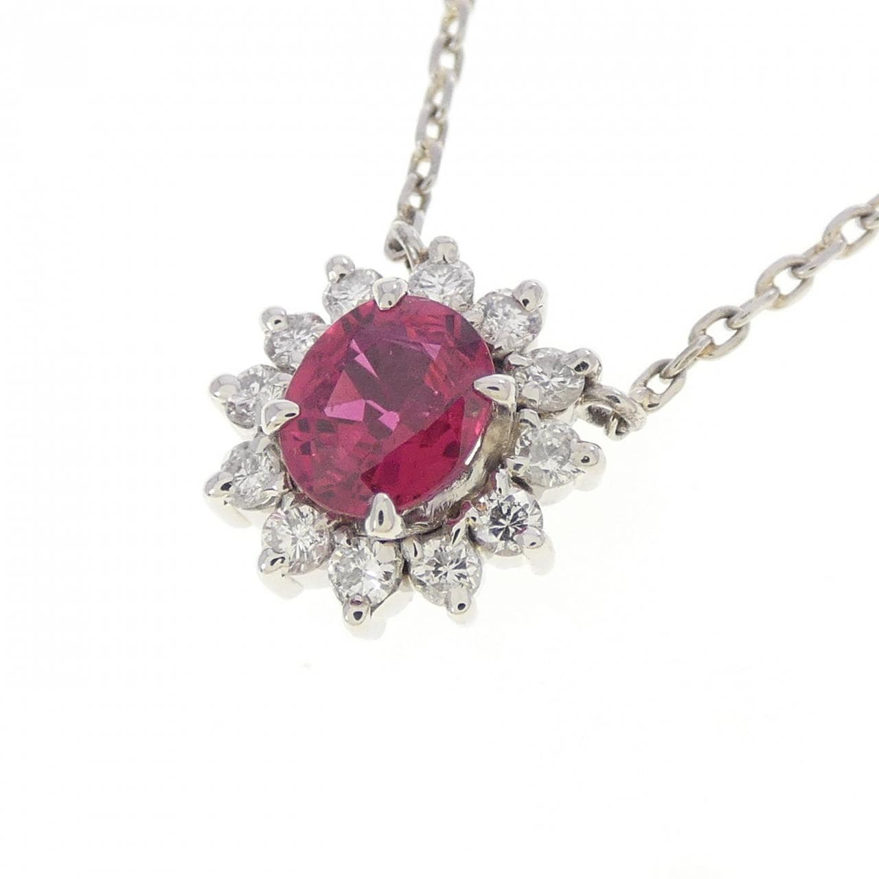 PT900/PT850 ルビー ネックレス 0.46CT