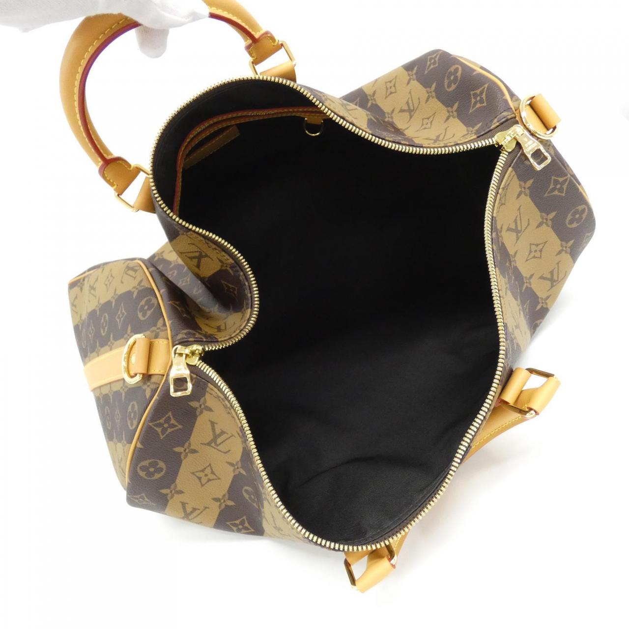 LOUIS VUITTON Monogram Stripe (LV Squared) Keepall Bandouliere 2022SS 50公分 M45967 波士頓包