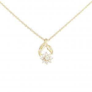 K18YG フラワー ダイヤモンド ネックレス 0.22CT
