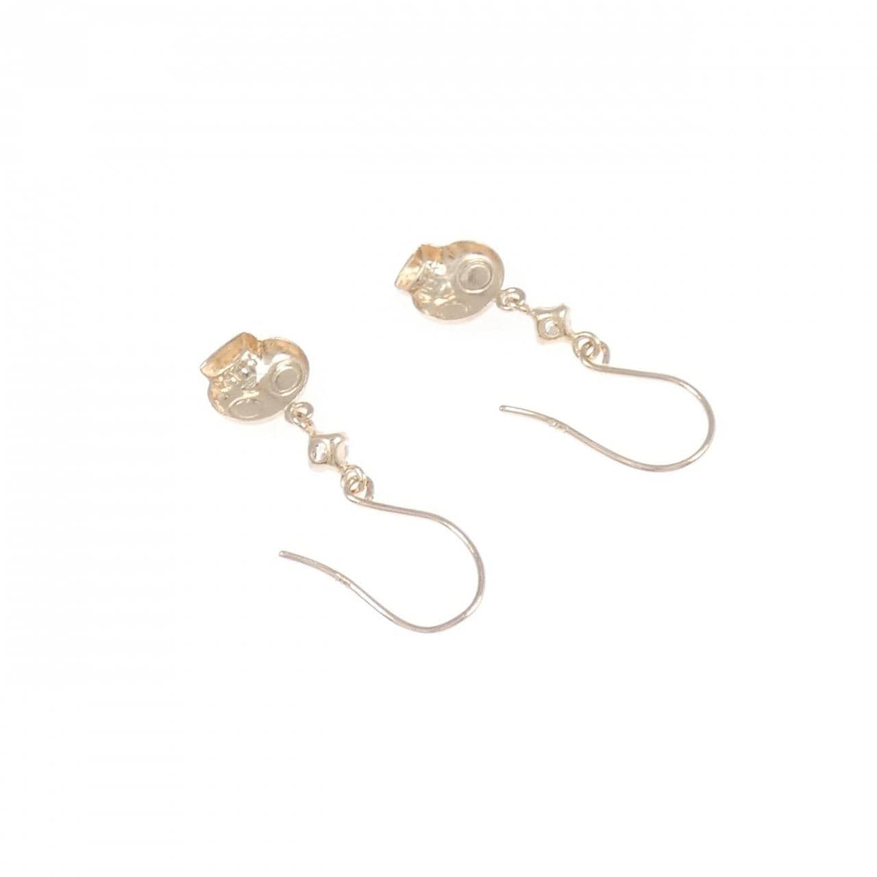 K14PG スカル キュービック ピアス