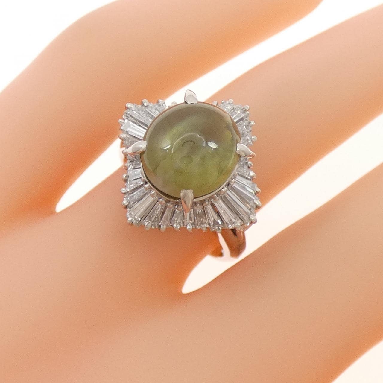 PT900 クリソベリルキャッツアイ リング 6.12CT