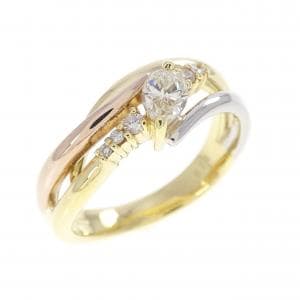 K18YG/PT900 ダイヤモンド リング 0.29CT