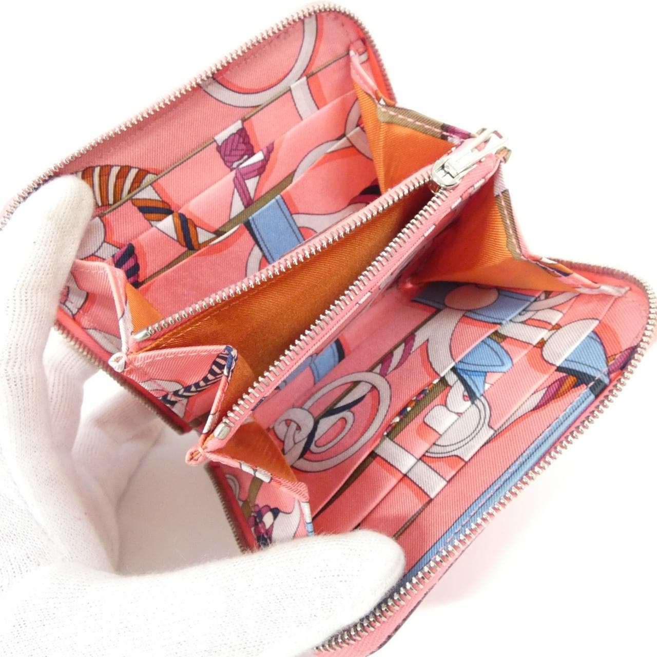 エルメス PANOPLIE EQUESTRE シルク イン コンパクト 077621CK 財布