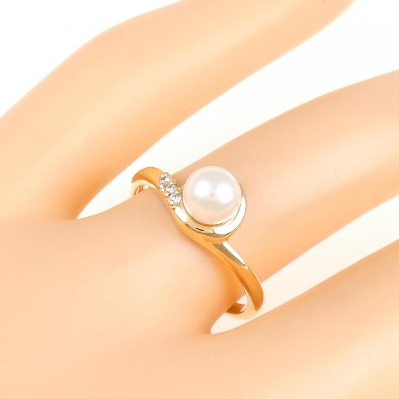 K18YG Akoya pearl ring 5.3mm