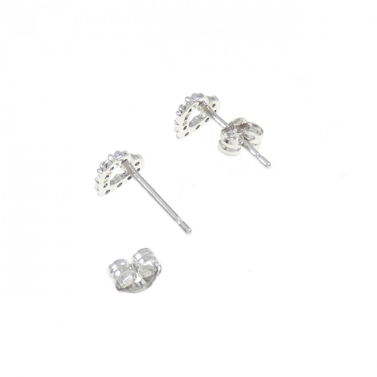 K18WG ハート ダイヤモンド ピアス 0.10CT