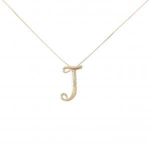 K18YG イニシャルJ ダイヤモンド ネックレス 0.01CT