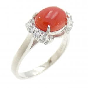 K18WG サンゴ リング 1.475CT