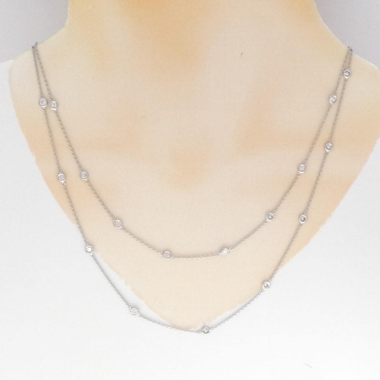 K18WG ダイヤモンド ネックレス 1.06CT