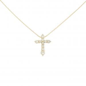 K18YG クロス ダイヤモンド ネックレス 0.50CT