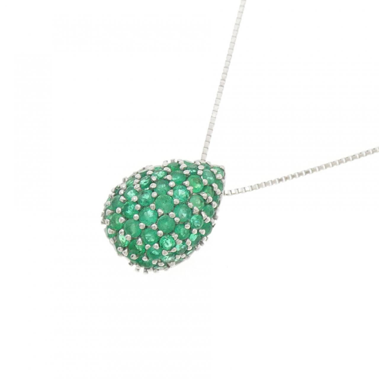 K18WG エメラルド ネックレス 0.98CT