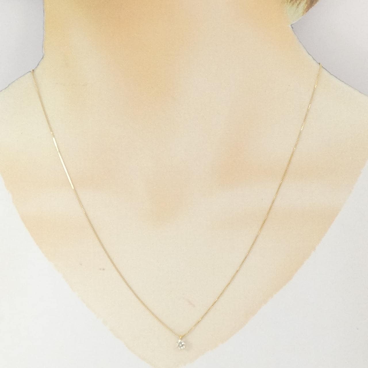 K18YG ソリティア ダイヤモンド ネックレス 0.15CT