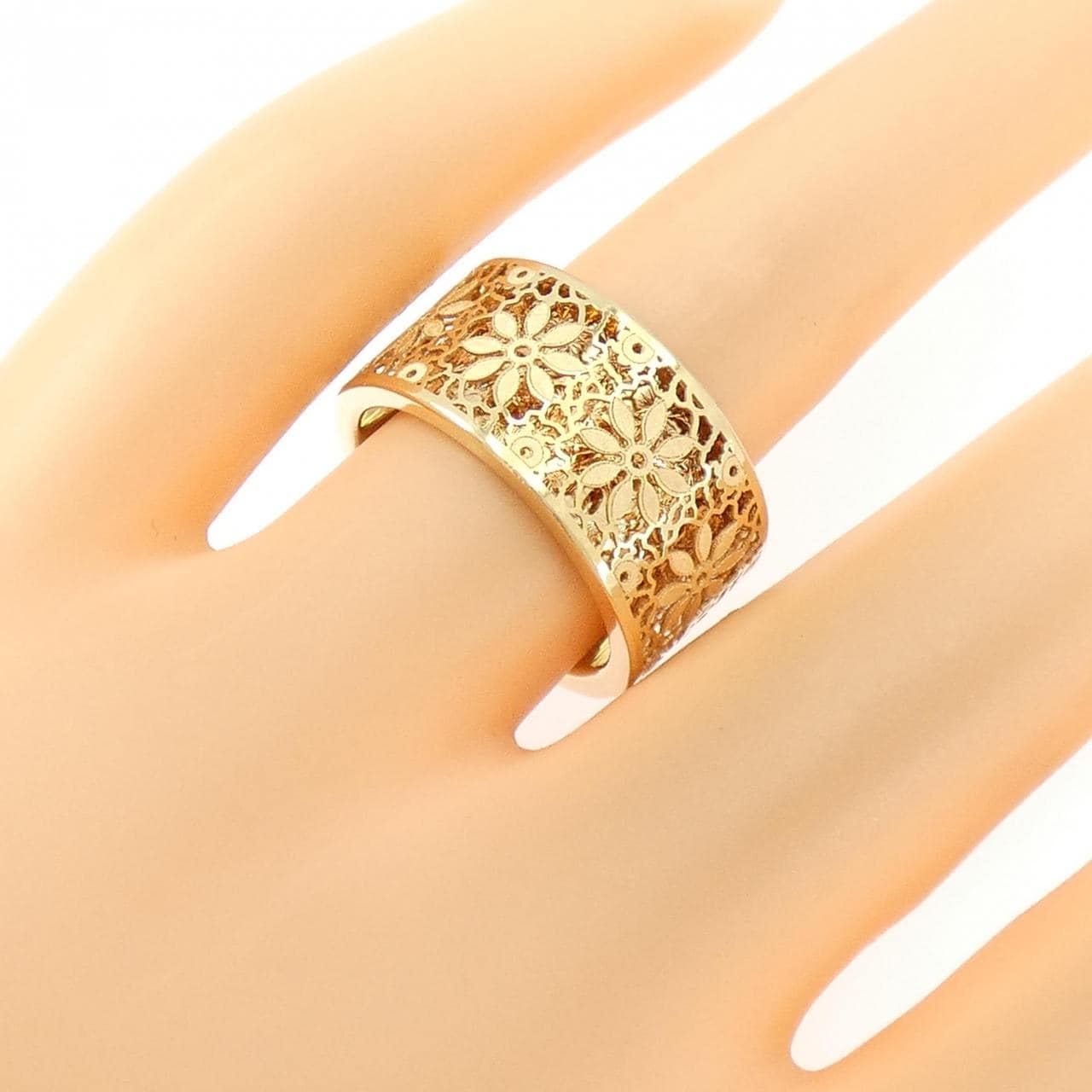 750YG フラワー リング