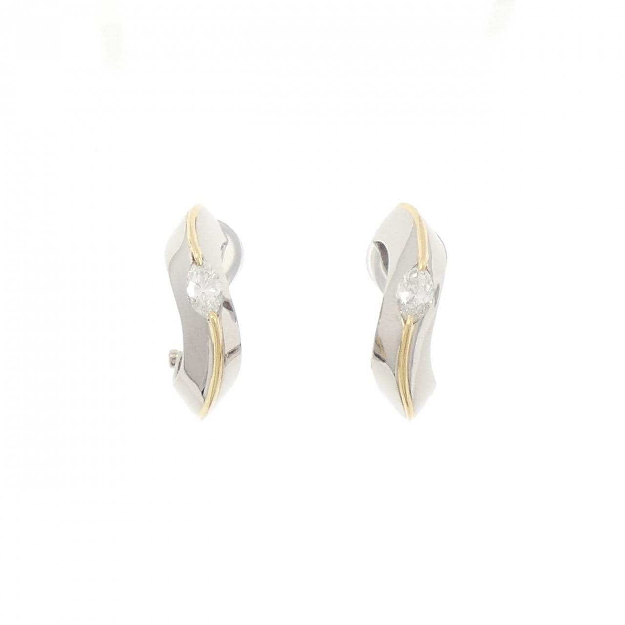 PT900/K18YG ダイヤモンド ピアス 0.68CT