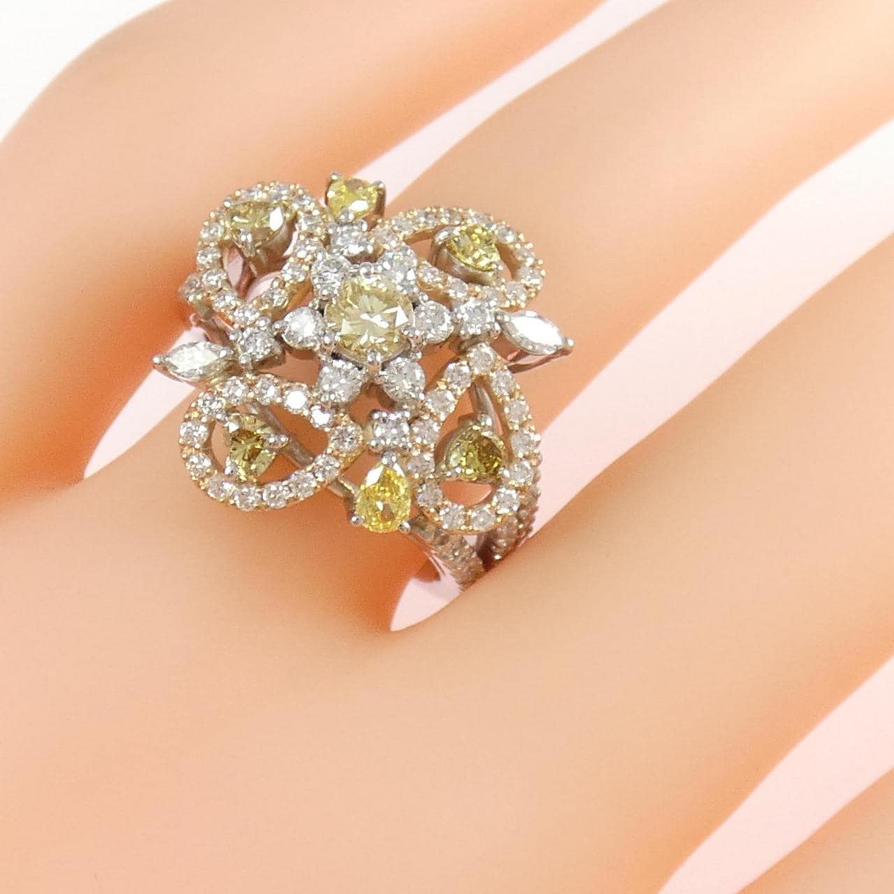 PT900/K18PG ダイヤモンド リング 0.828CT