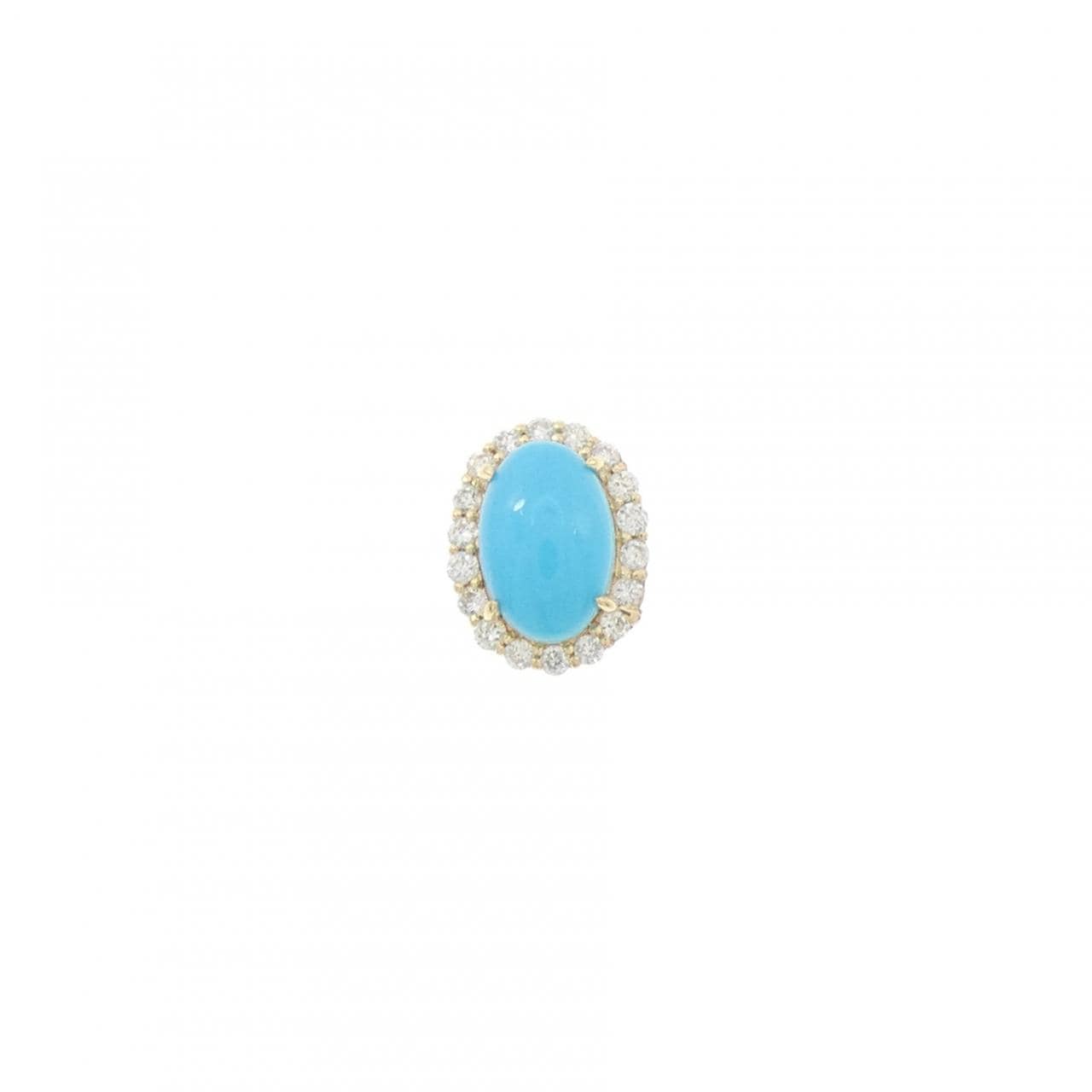 K18YG ターコイズ ピアス 0.30CT 片耳