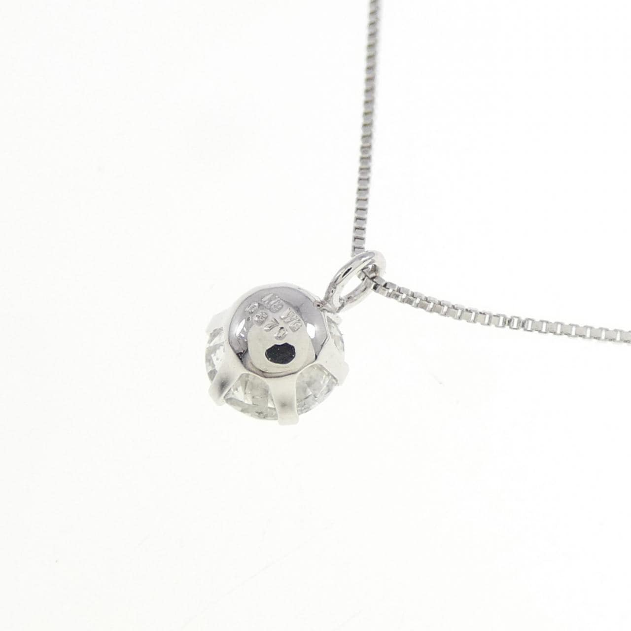 K18WG ソリティア ダイヤモンド ネックレス 0.370CT