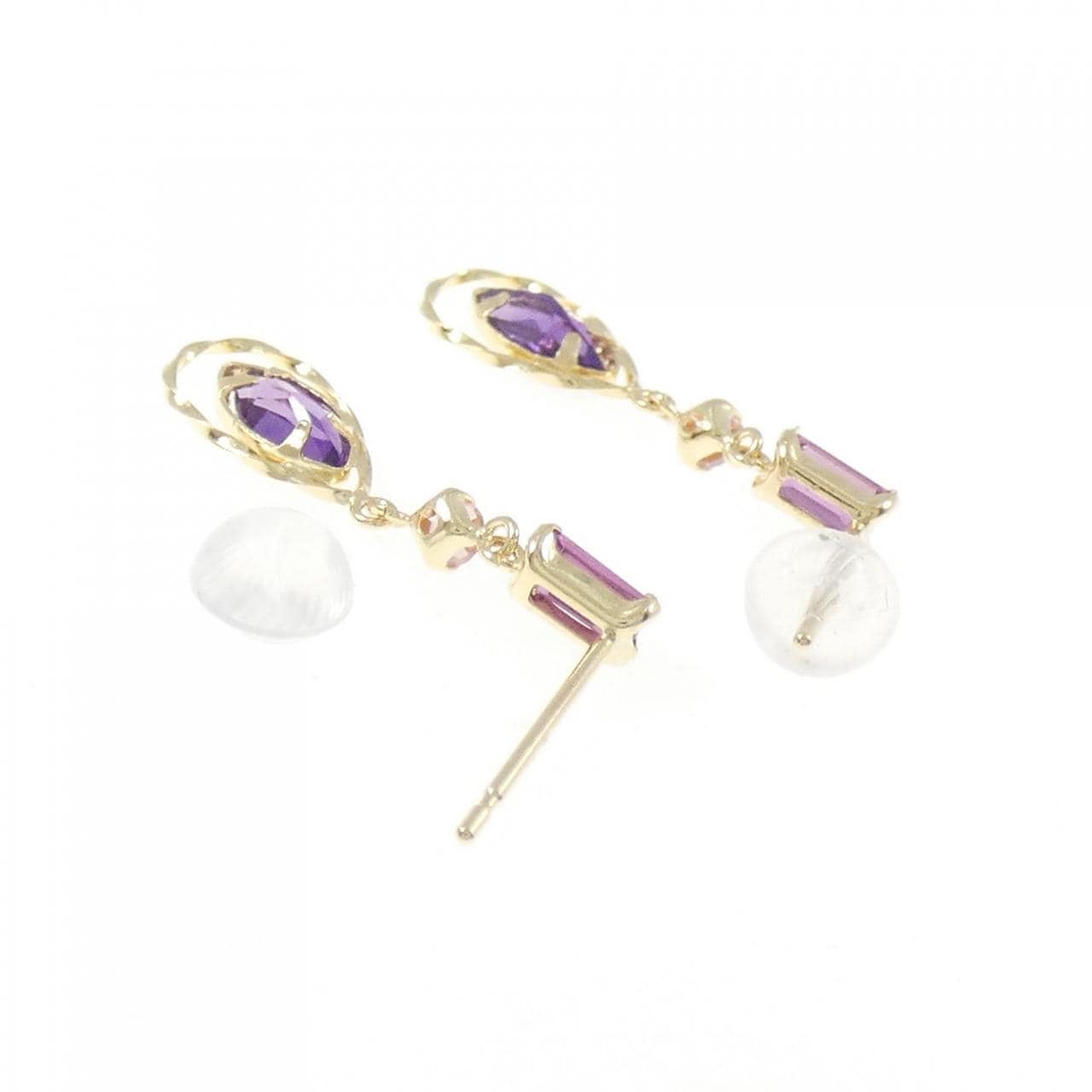 【新品】K10YG カラーストーン ピアス