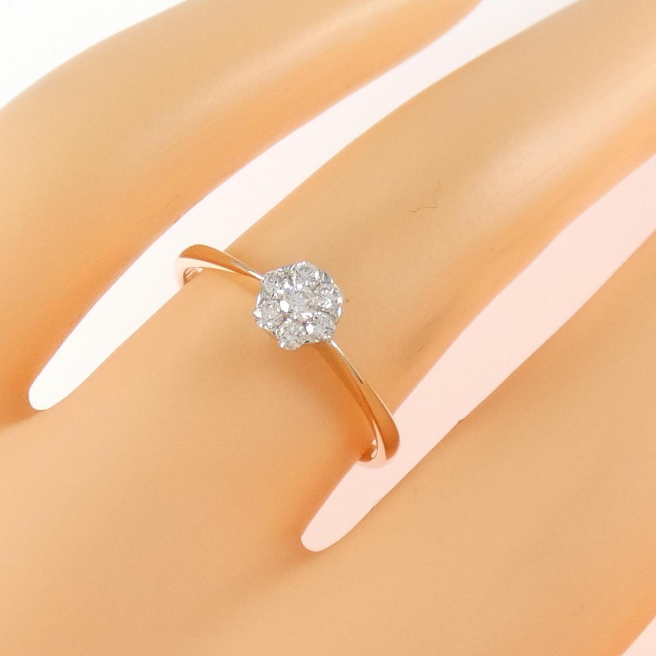 K18PG/K18WG フラワー ダイヤモンド リング 0.15CT