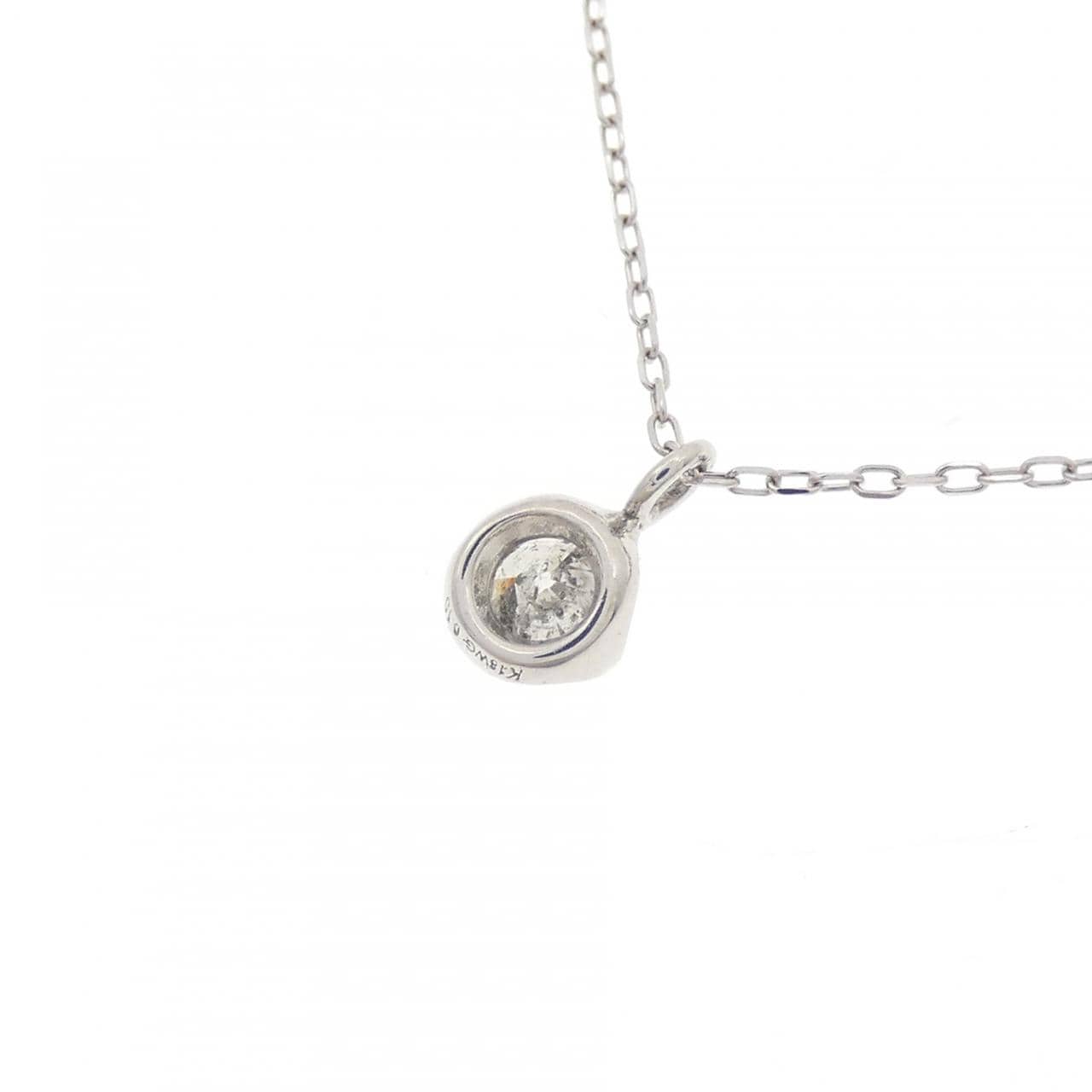 K18WG ソリティア ダイヤモンド ネックレス 0.15CT