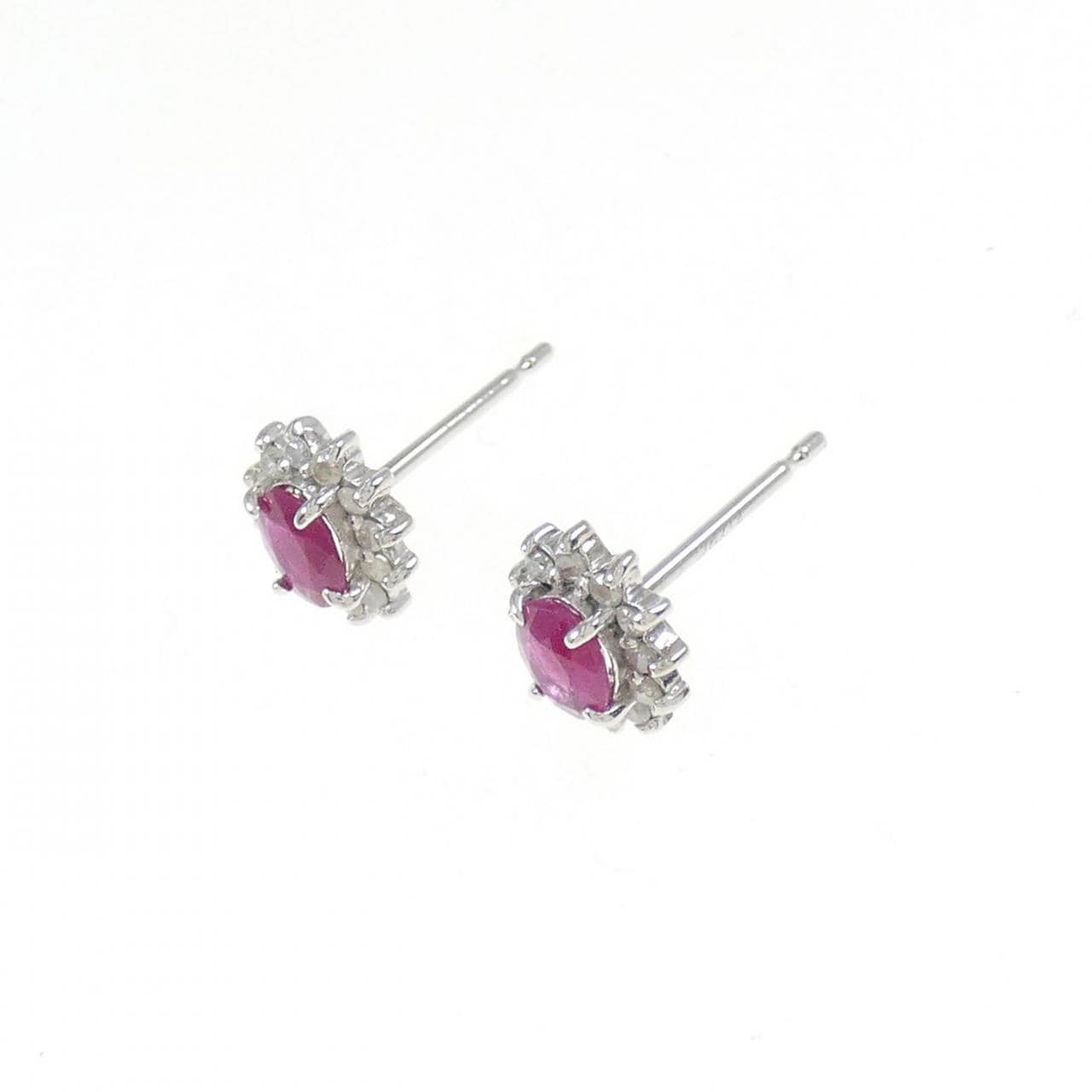 K14WG ruby earrings