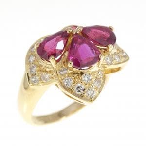 K18YG ルビー リング 1.69CT