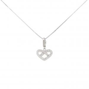 K10WG ハート ダイヤモンド ネックレス 0.07CT