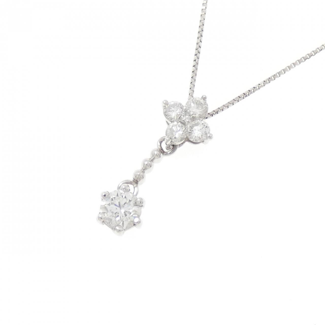 PT900/PT850 フラワー ダイヤモンド ネックレス 0.50CT