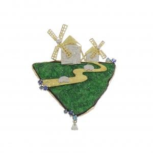 石川暢子 ガーネット  ブローチ