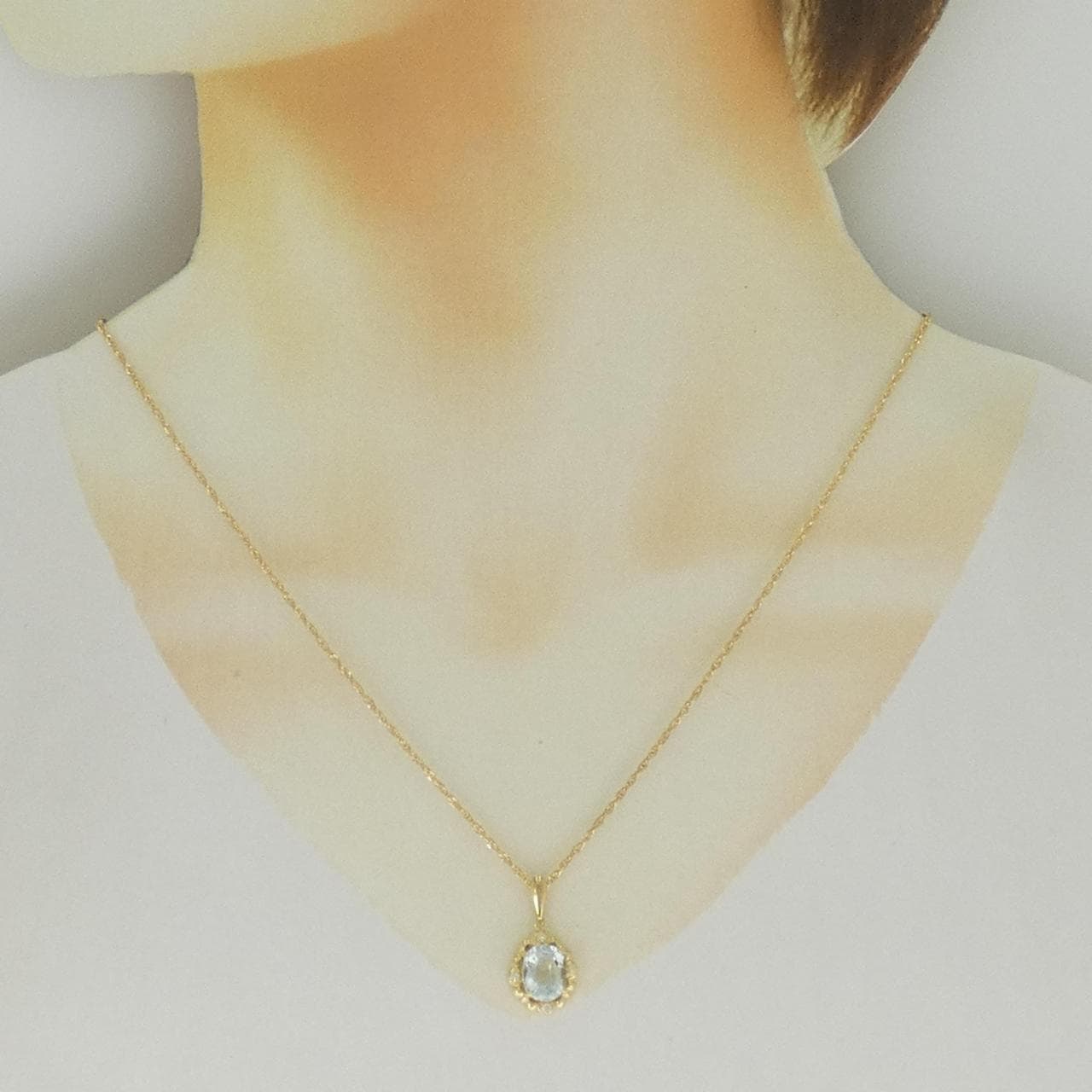 K18YG Aquamarine Necklace 2.00CT