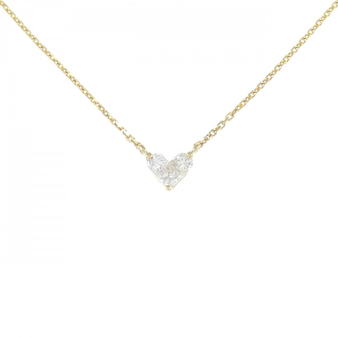 750YG Heart Diamond Necklace 0.23CT