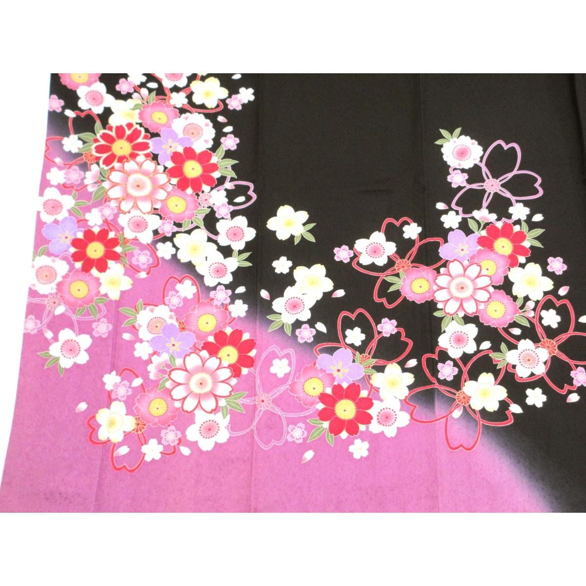 振袖　友禅金彩加工　刺繍入り　ボカシ染