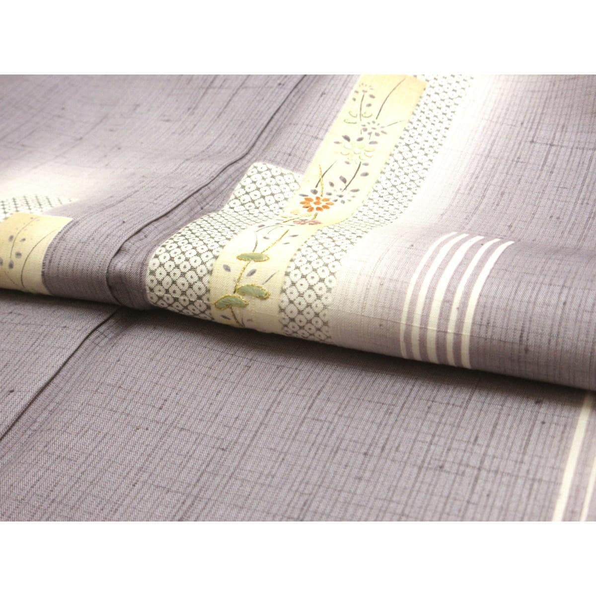 訪問着　染紬　友禅加工刺繍入り　ボカシ染