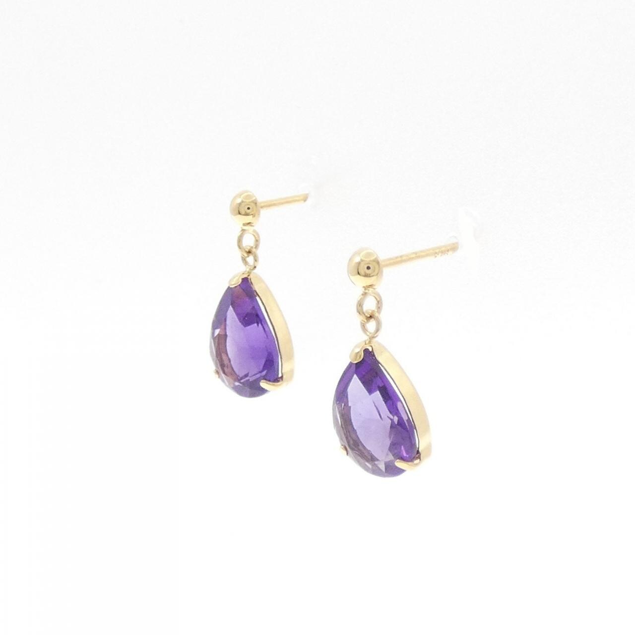 K18YG amethyst earrings