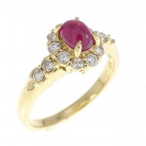 K18YG ルビー リング 0.57CT