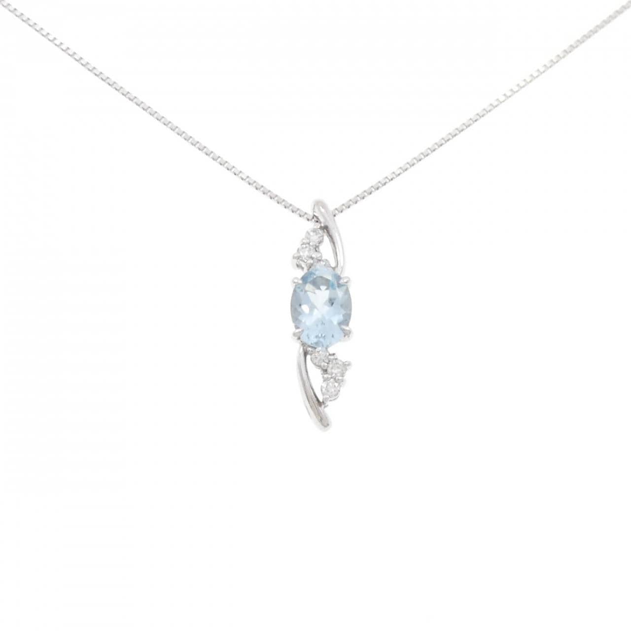 K18WG海藍寶項鍊 1.09CT