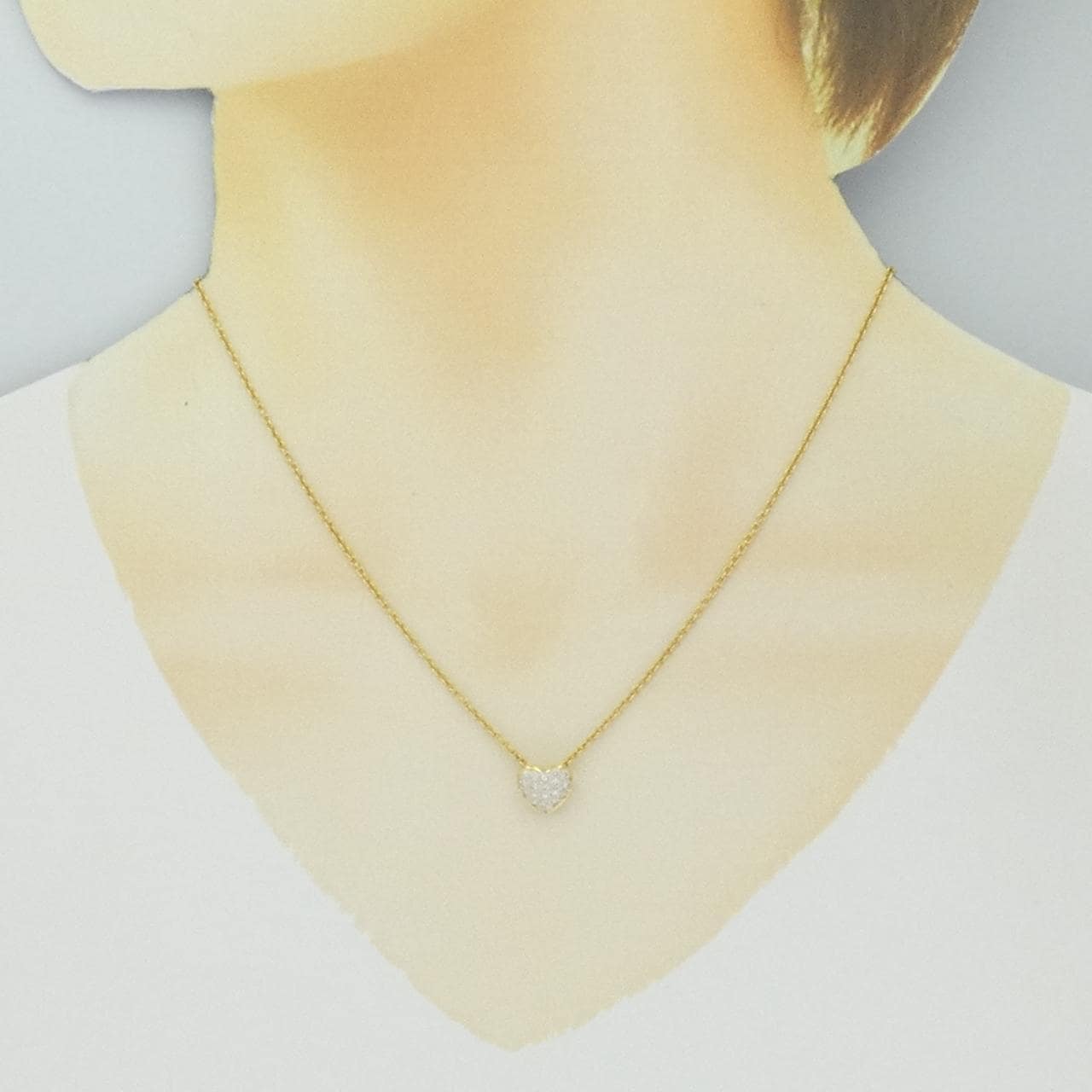 K18YG/K18WG Heart Diamond Necklace 0.20CT