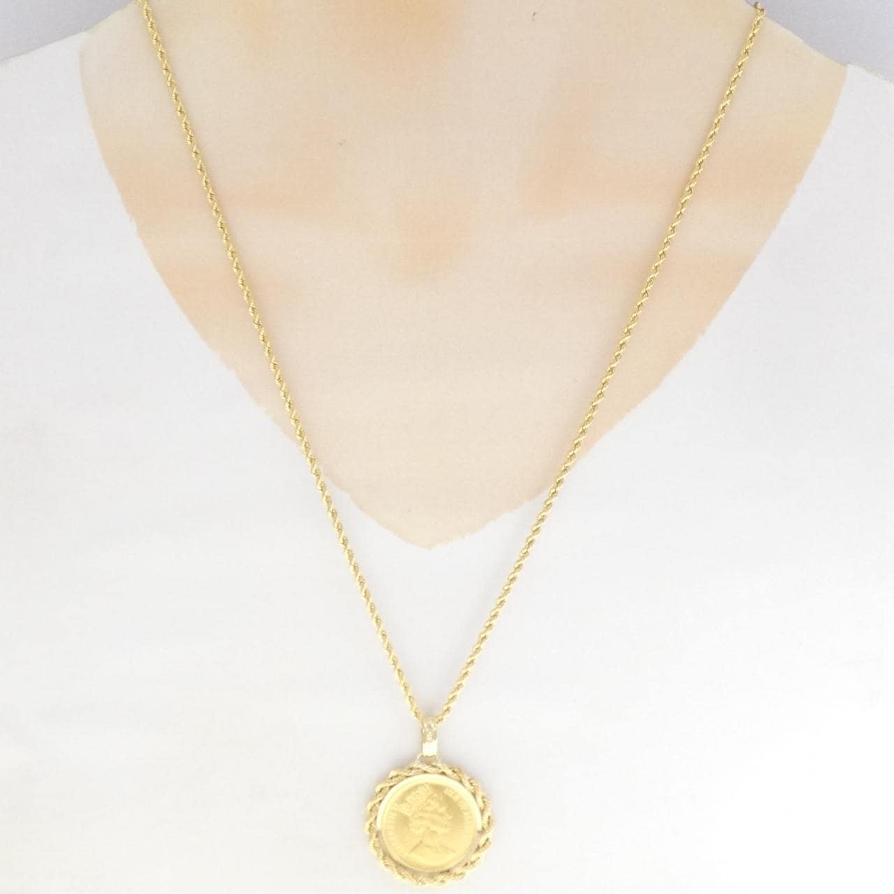 750YG/K18YG (框) 硬币项链