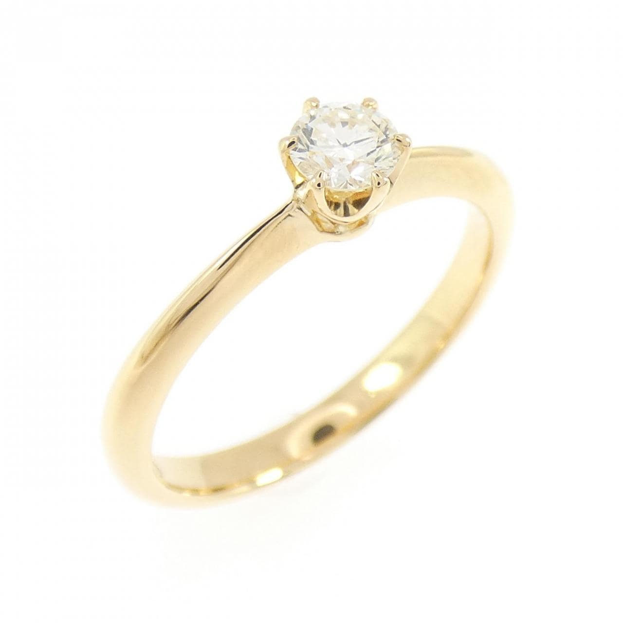 K18YG ソリティア ダイヤモンド リング 0.20CT