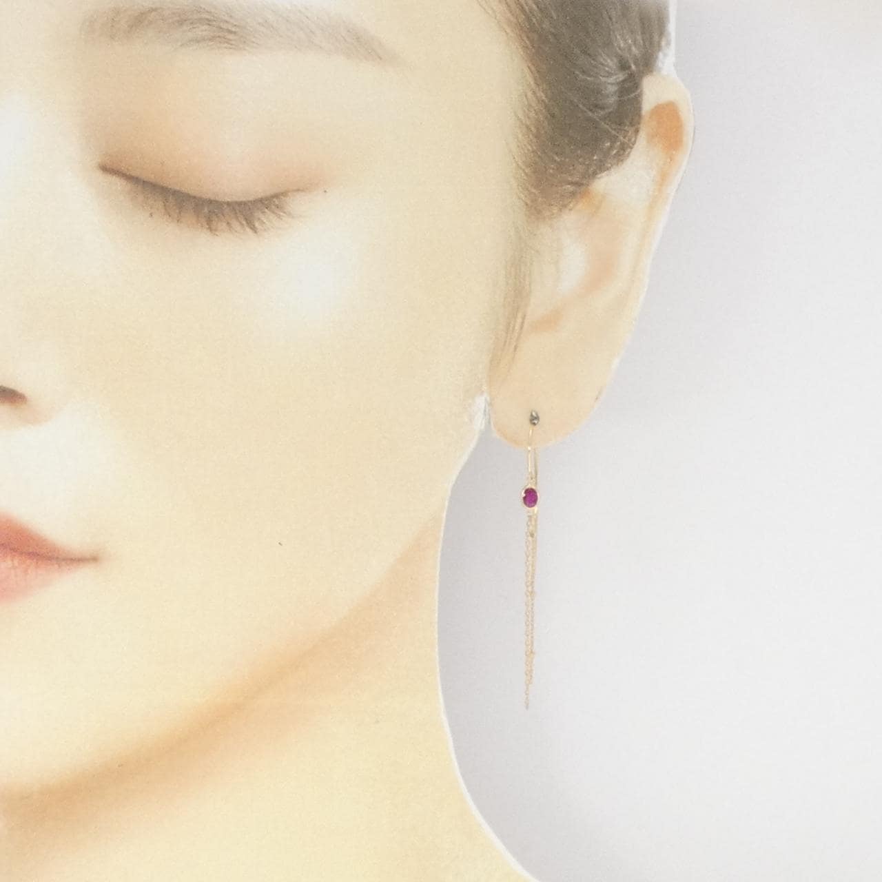 K10YG Ruby Earrings