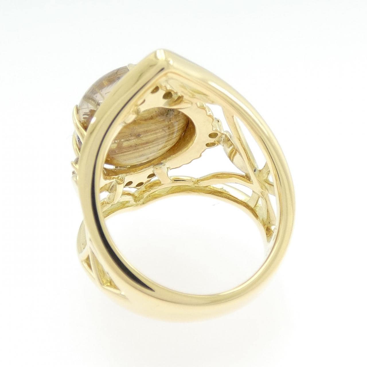 K18YG ルチルクオーツ リング 10.17CT