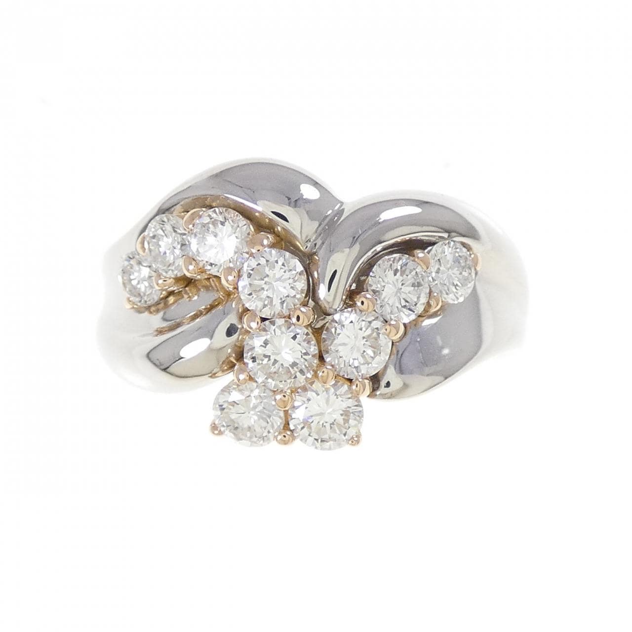 PT950/K18PG ダイヤモンド リング 1.03CT