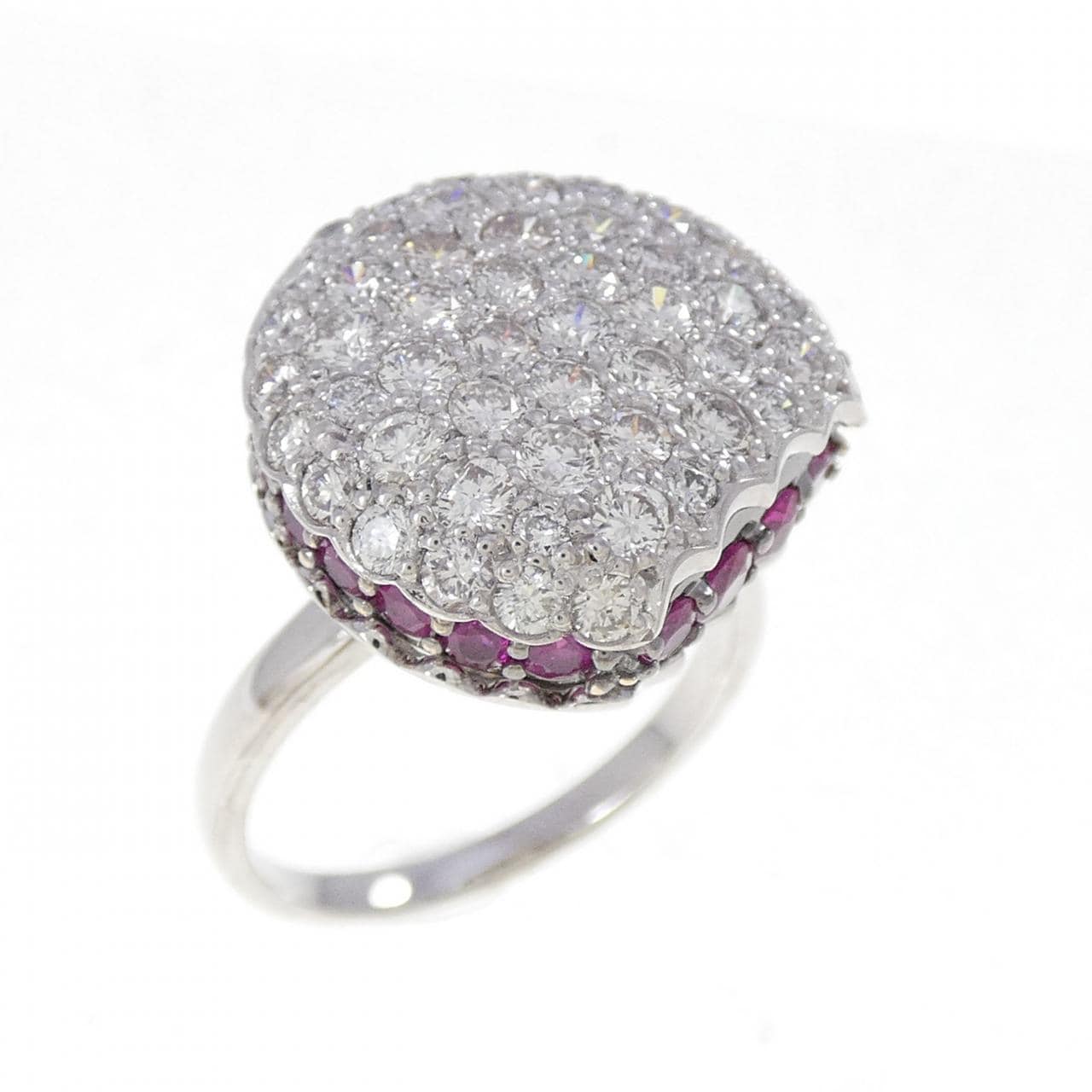 K18WG パヴェ ルビー リング 0.92CT